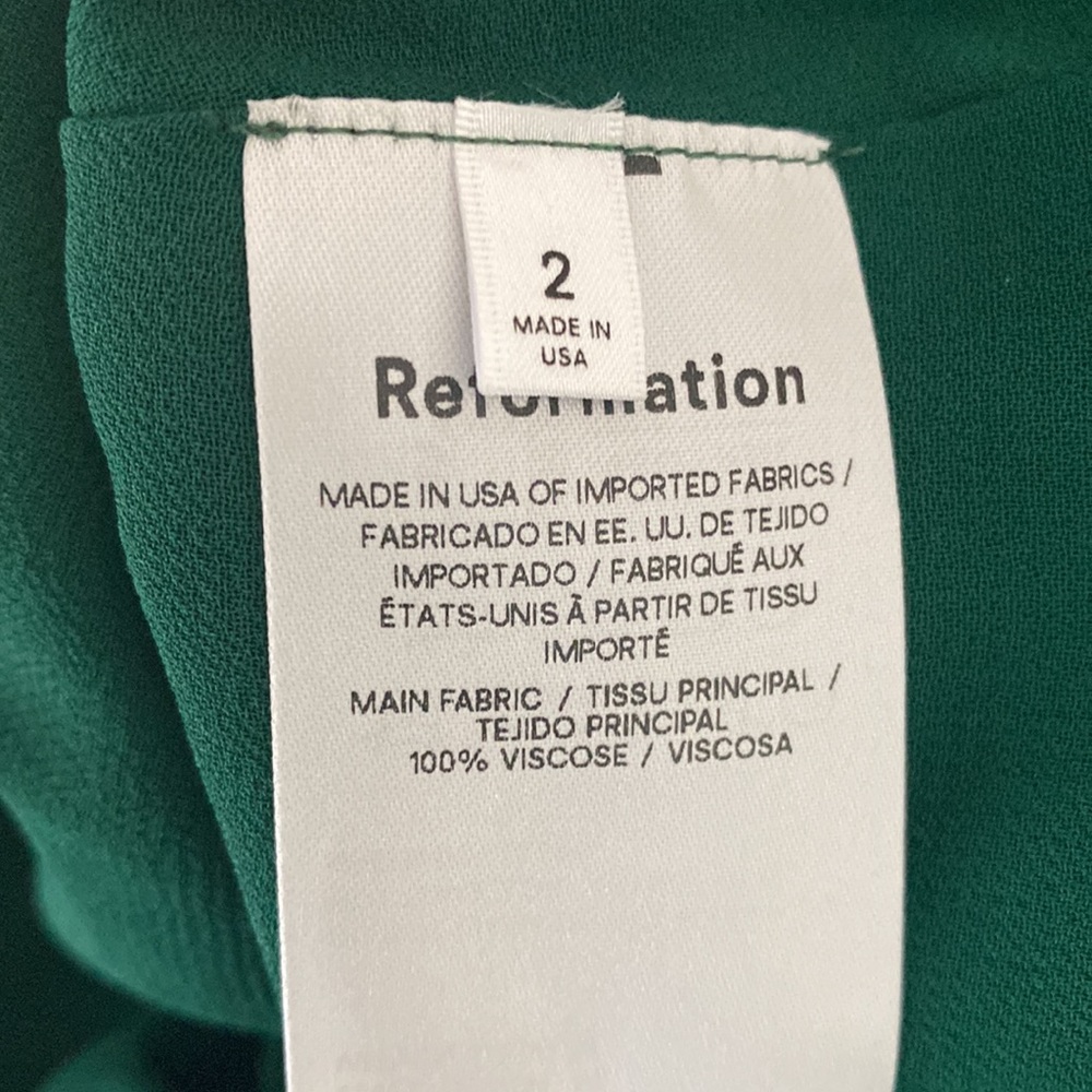NWT Reformation Archie Dress Emerald (Size 2) - Picture 6 of 7